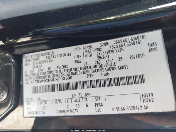 2020 FORD F-150 XL
