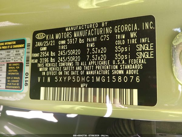 2021 KIA TELLURIDE SX