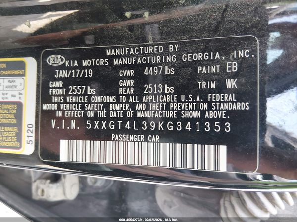 2019 KIA OPTIMA LX