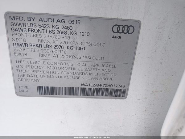 2016 AUDI Q5 2.0T PREMIUM