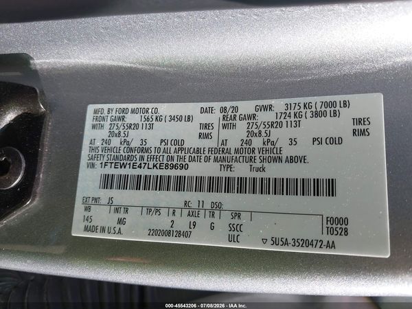 2020 FORD F-150 XLT