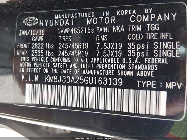 2016 HYUNDAI TUCSON SPORT