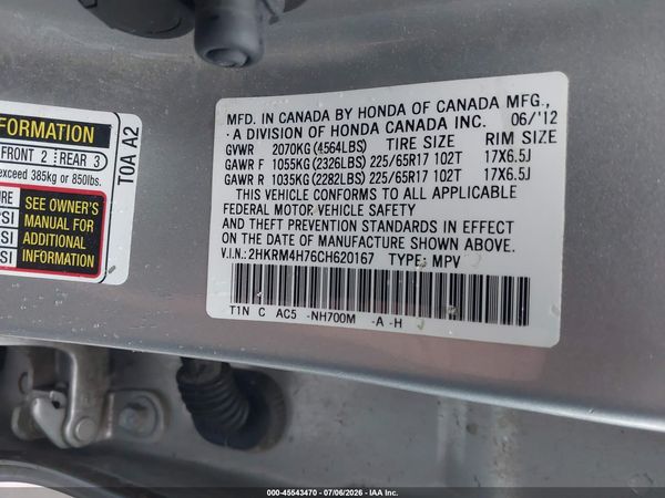 2012 HONDA CR-V EX-L