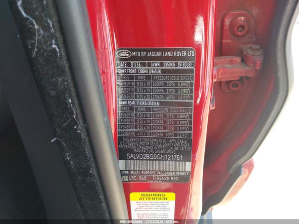 2016 LAND ROVER RANGE ROVER EVOQUE HSE DYNAMIC
