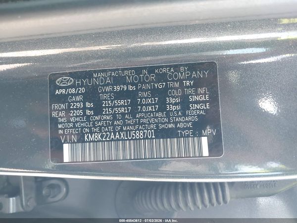 2020 HYUNDAI KONA SEL
