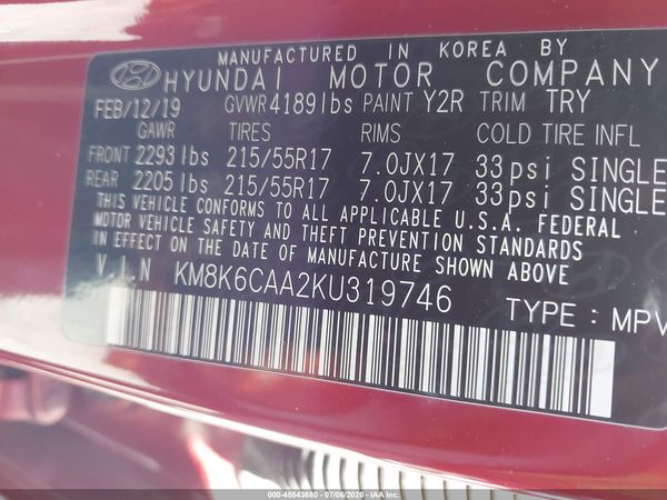 2019 HYUNDAI KONA SEL