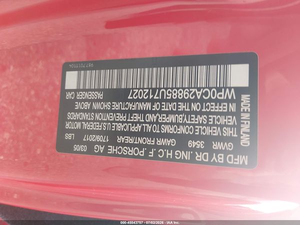 2005 PORSCHE BOXSTER