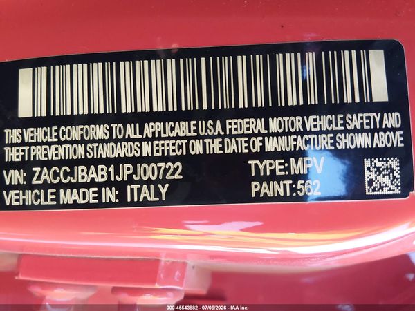 2018 JEEP RENEGADE UPLAND EDITION 4X4