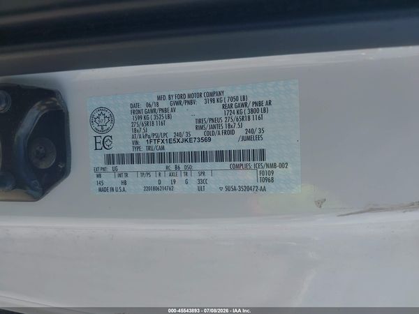 2018 FORD F-150 LARIAT/XL/XLT