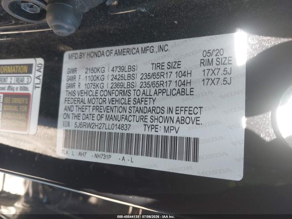 2020 HONDA CR-V AWD LX