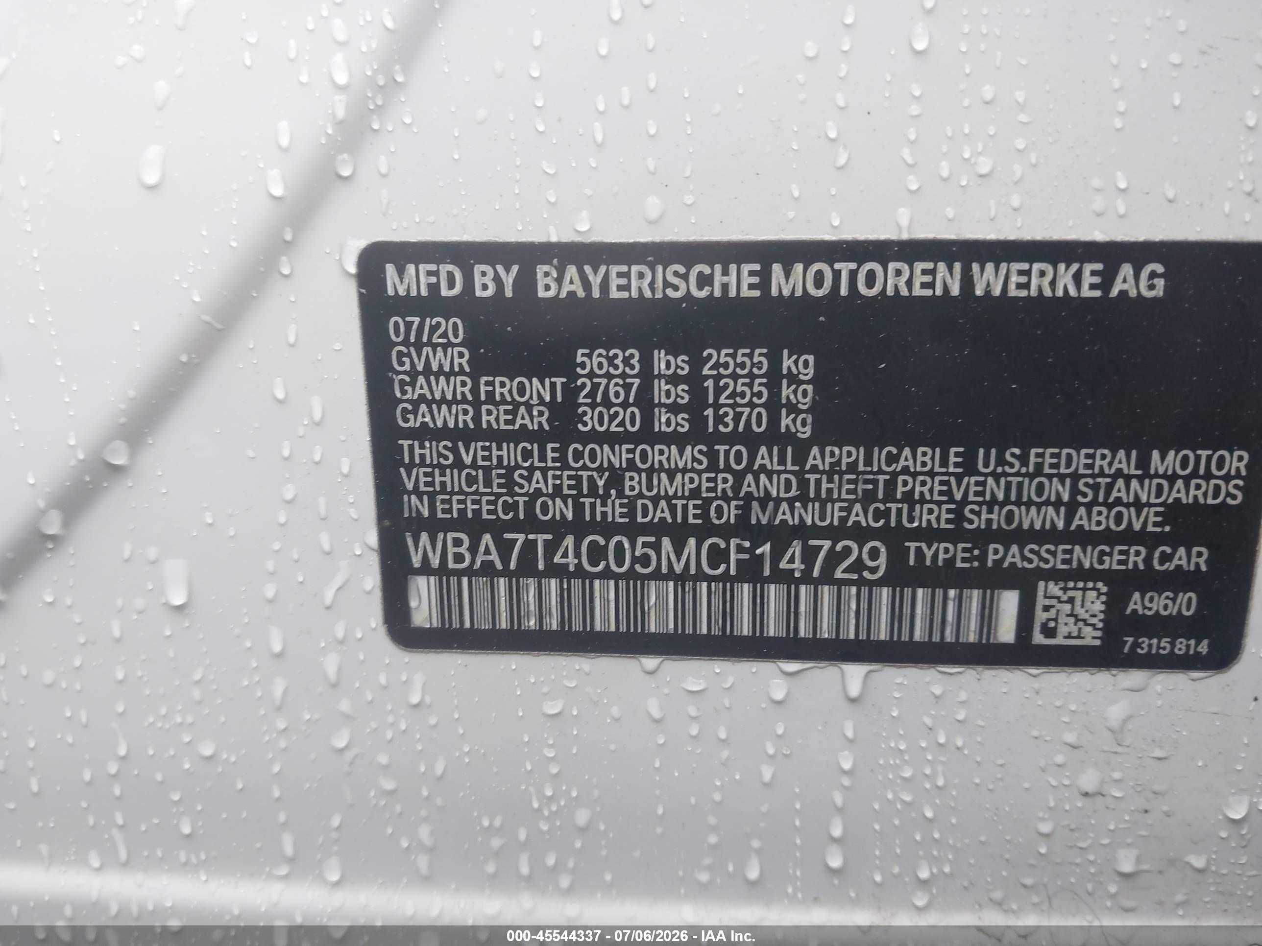 2021 BMW 740I XDRIVE