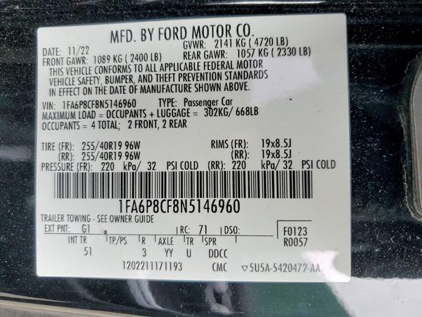 2022 FORD MUSTANG