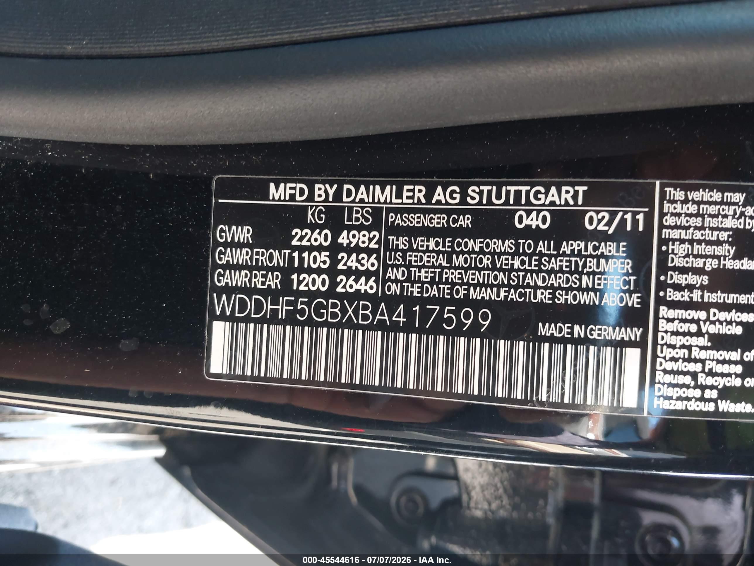 2011 MERCEDES-BENZ E 350 E350