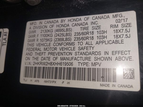 2017 HONDA CR-V EX-L/EX-L NAVI