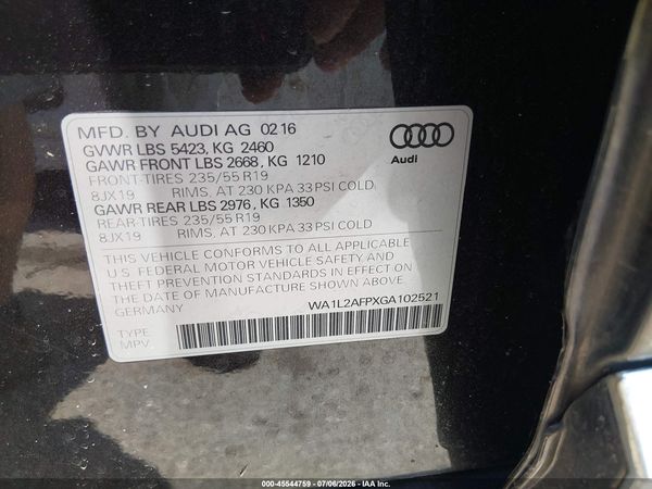2016 AUDI Q5 2.0T PREMIUM