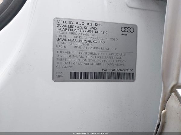 2016 AUDI Q5 2.0T PREMIUM