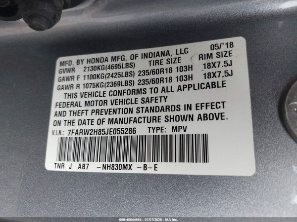 2018 HONDA CR-V EX-L/EX-L NAVI