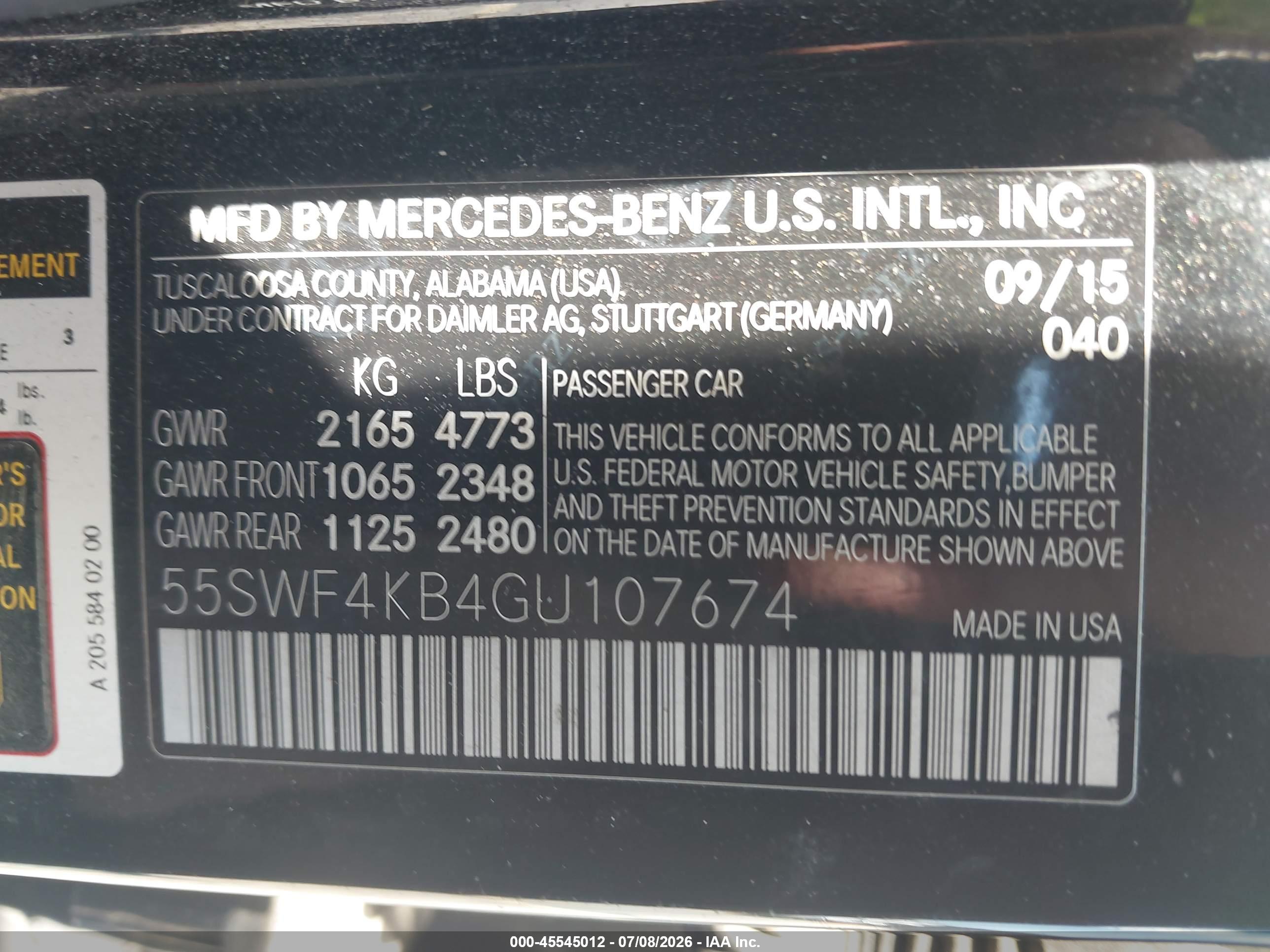 2016 MERCEDES-BENZ C 300 4MATIC