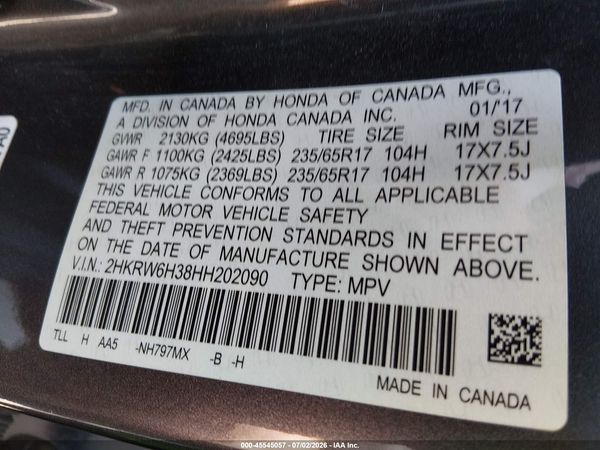 2017 HONDA CR-V LX