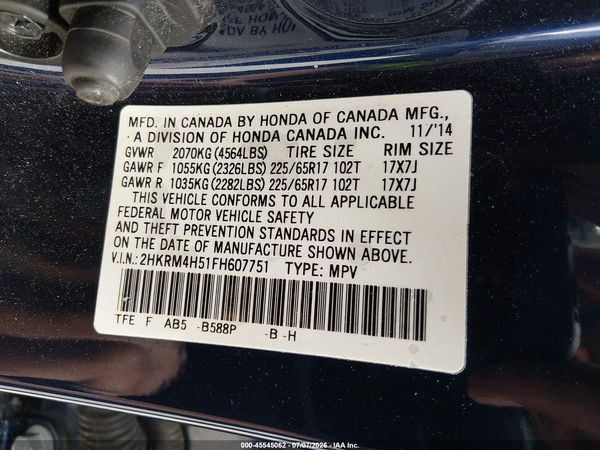 2015 HONDA CR-V EX