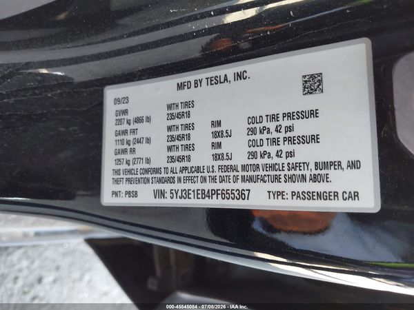 2023 TESLA MODEL 3