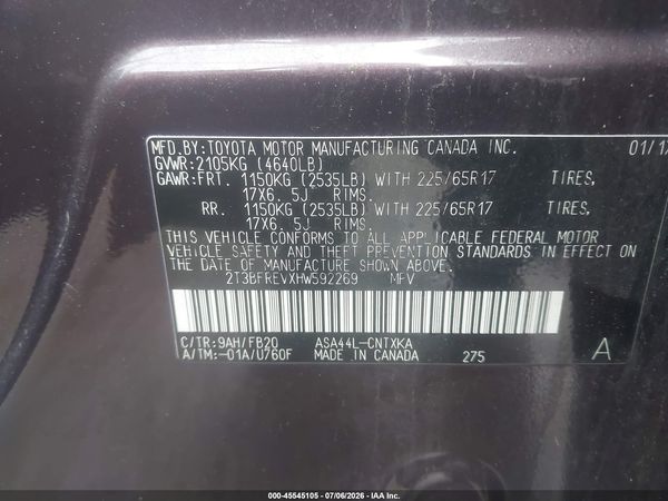 2017 TOYOTA RAV4 LE