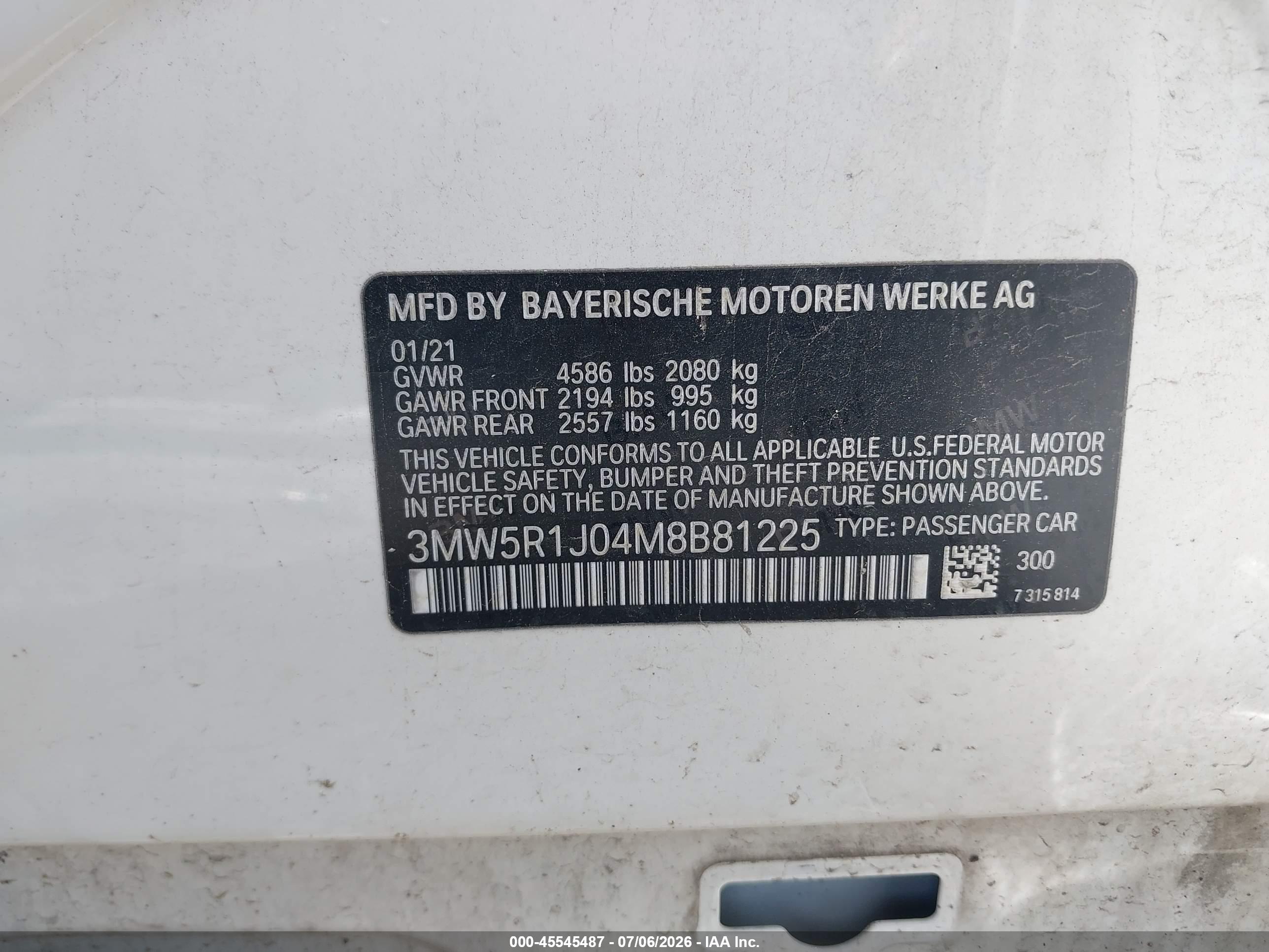 2021 BMW 330I