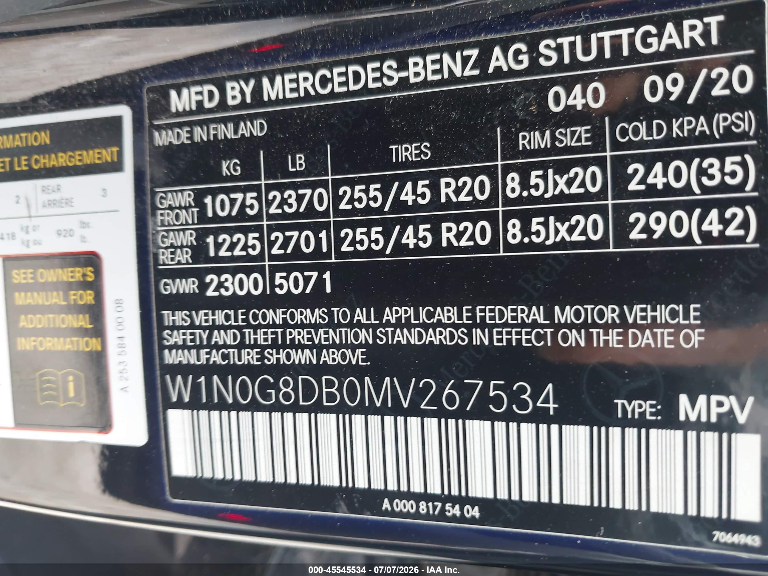 2021 MERCEDES-BENZ GLC 300 SUV