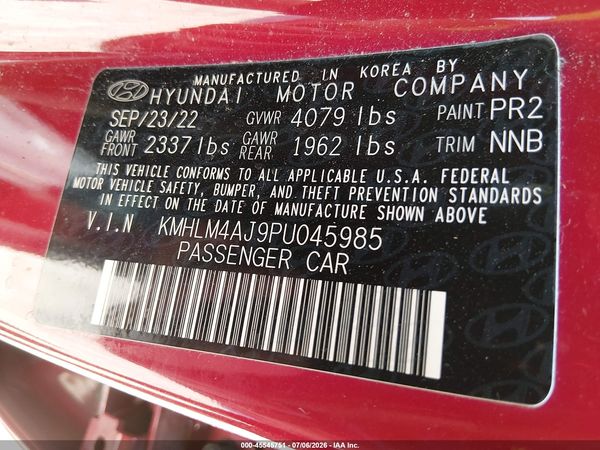 2023 HYUNDAI ELANTRA HYBRID BLUE