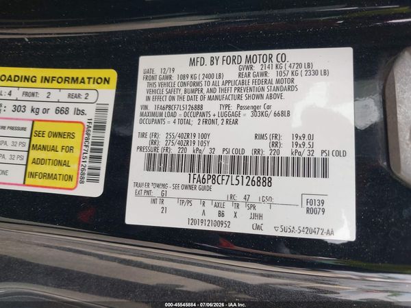 2020 FORD MUSTANG