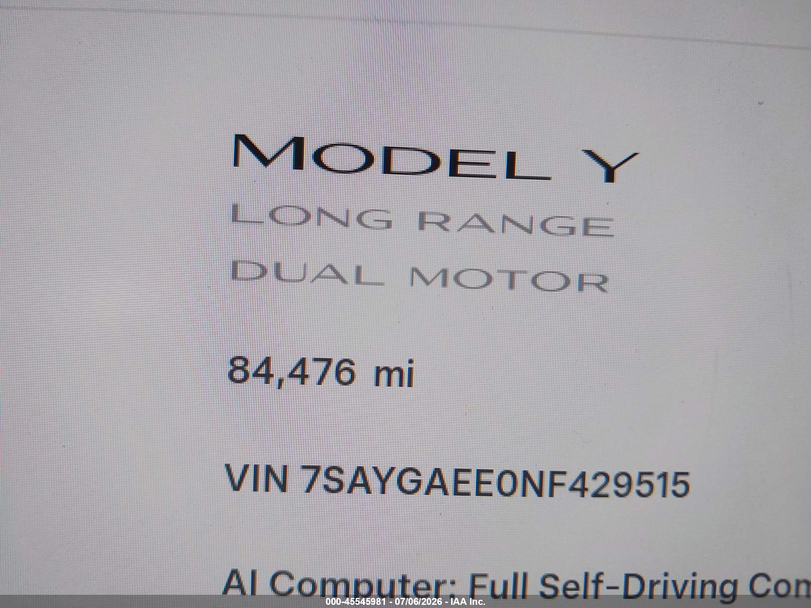 2022 TESLA MODEL Y