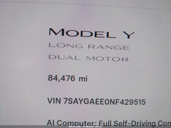 2022 TESLA MODEL Y