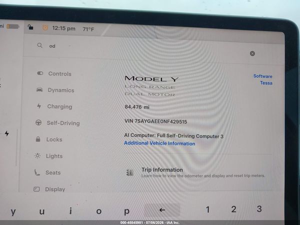 2022 TESLA MODEL Y