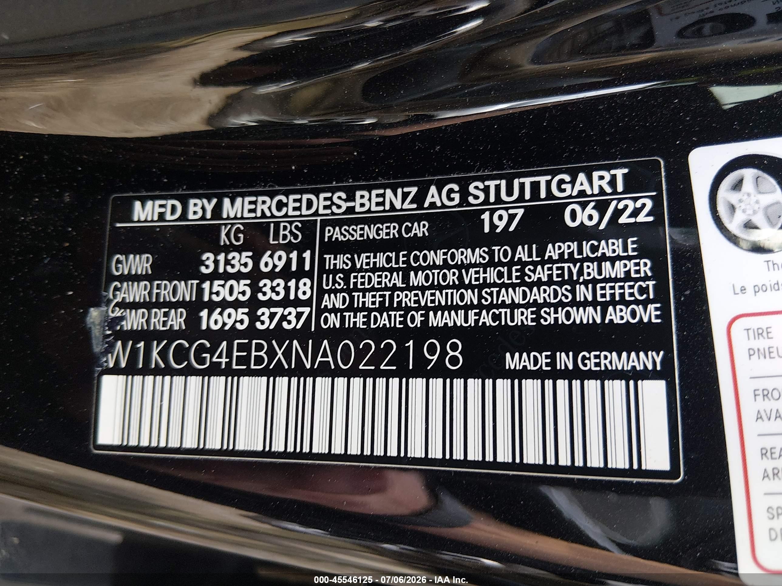 2022 MERCEDES-BENZ EQS 580 4MATIC