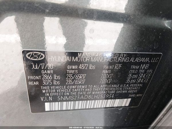 2020 HYUNDAI SANTA FE SE