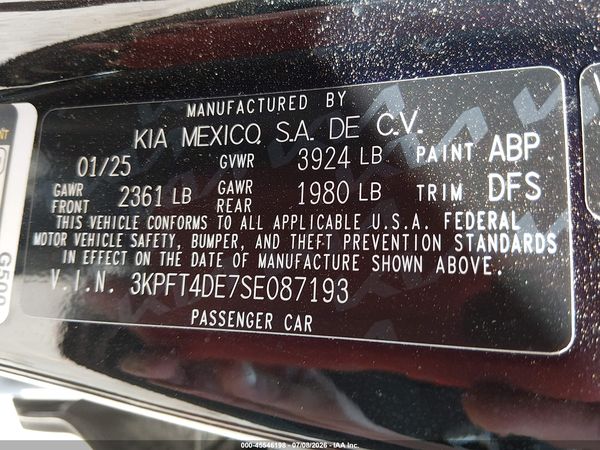 2025 KIA K4 LXS
