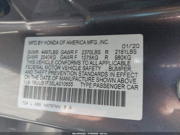 2020 ACURA TLX STANDARD