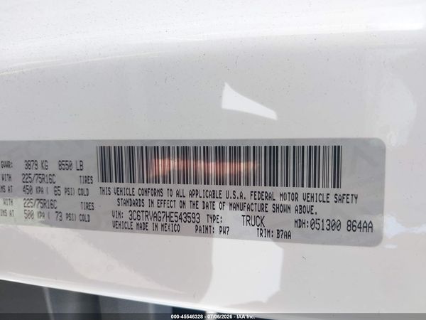 2017 RAM PROMASTER 1500 LOW ROOF 136 WB
