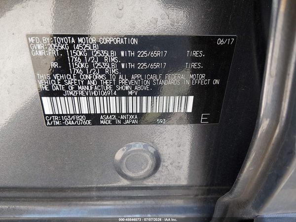 2017 TOYOTA RAV4 LE
