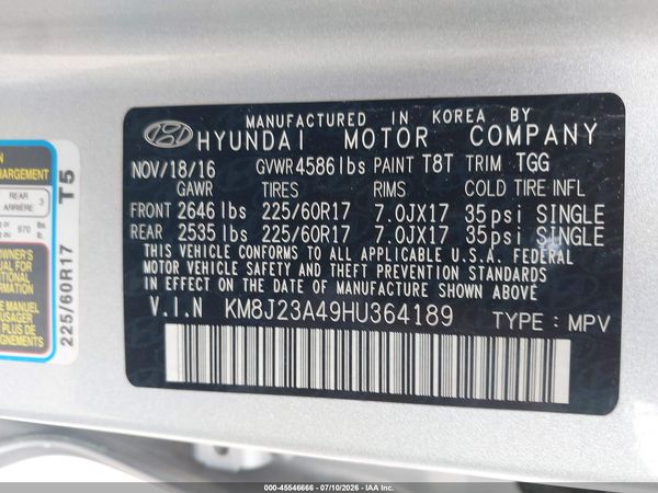 2017 HYUNDAI TUCSON SE