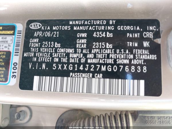 2021 KIA K5 LXS
