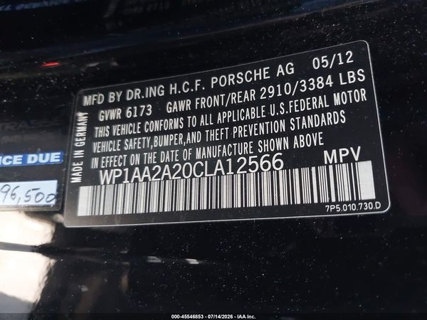 2012 PORSCHE CAYENNE