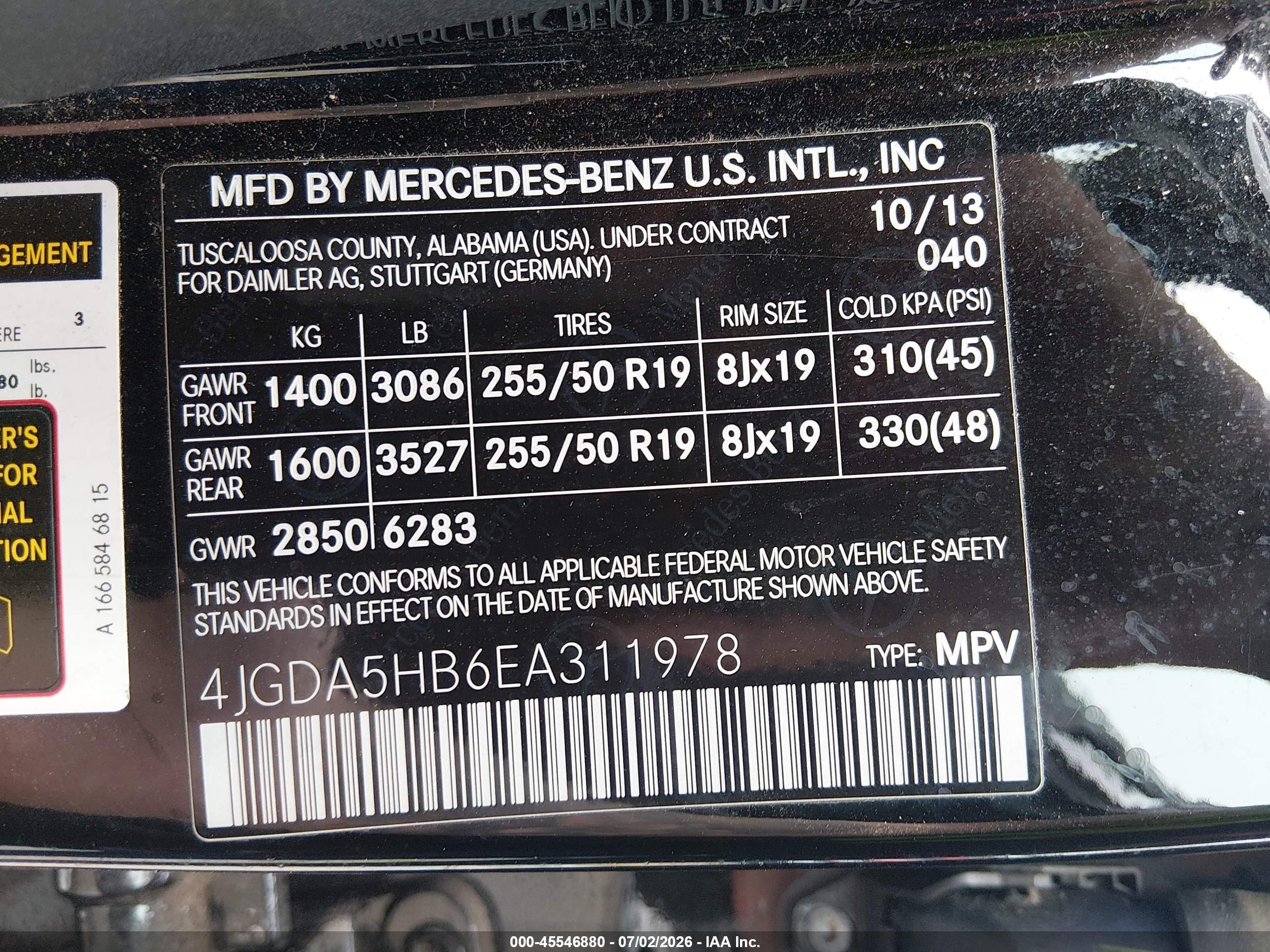 2014 MERCEDES-BENZ ML 350 4MATIC