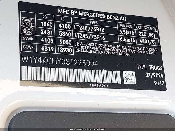 2025 MERCEDES-BENZ SPRINTER 2500 HIGH ROOF 4-CYL DIESEL