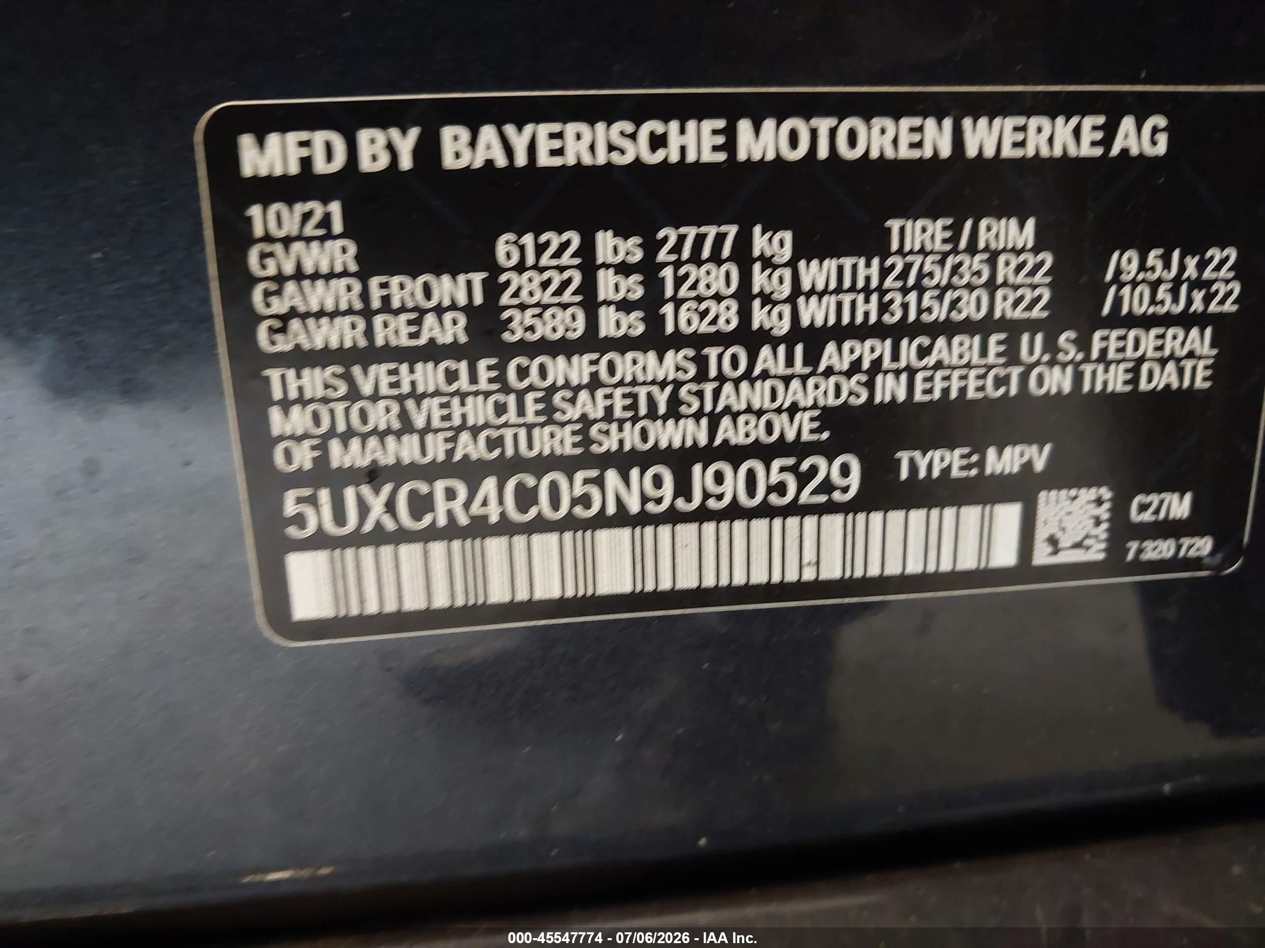 2022 BMW X5 SDRIVE40I