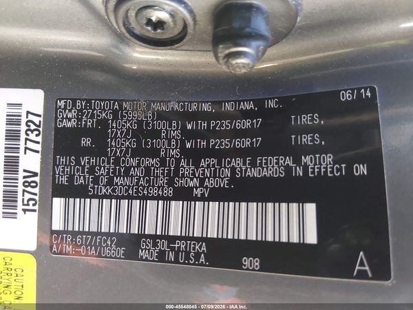 2014 TOYOTA SIENNA LE