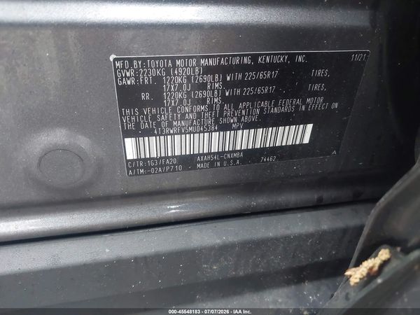 2021 TOYOTA RAV4 HYBRID XLE