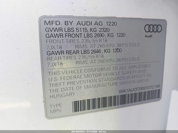 2021 AUDI Q3