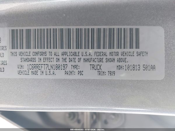 2020 RAM 1500 LONE STAR  4X2 5'7 BOX