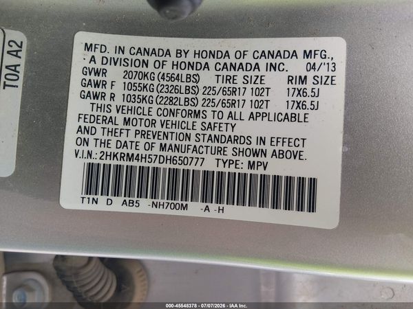 2013 HONDA CR-V EX